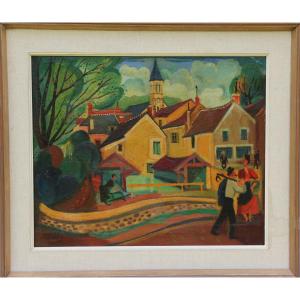 Au Village By Maurice Blanchard (1903-1969)