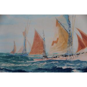 "the Tuna Boats" By Paul Lengelle (1908–1993)