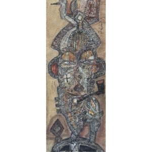 AFRICAIN à la pipe par Georges ADINGRA (1933-2005)