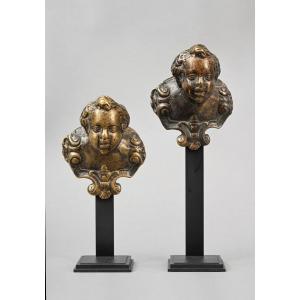 Paire De Poignées Italiens En Bronze