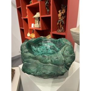Vide poche massif en malachite