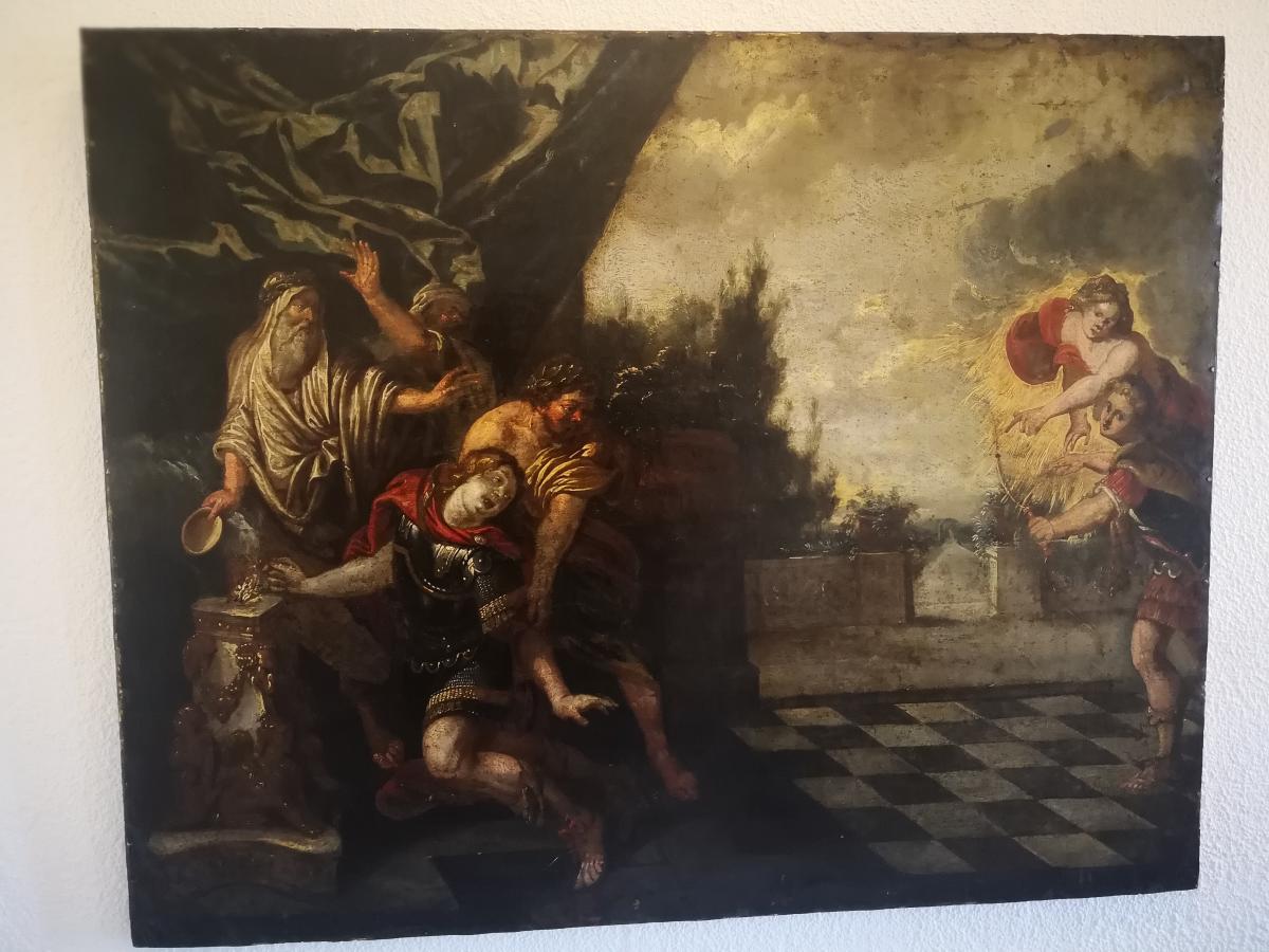 Grande Peinture Sur Cuivre XVII ème Siecle