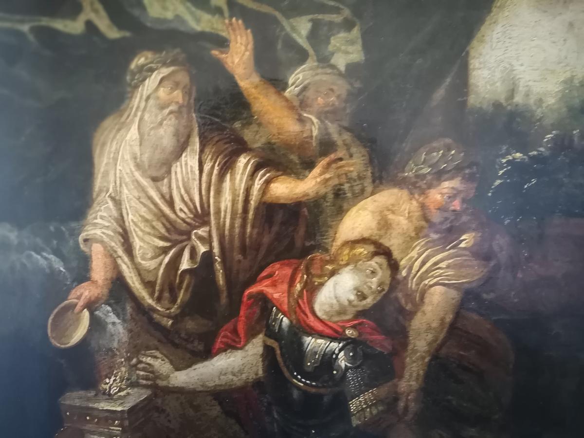 Grande Peinture Sur Cuivre XVII ème Siecle-photo-2