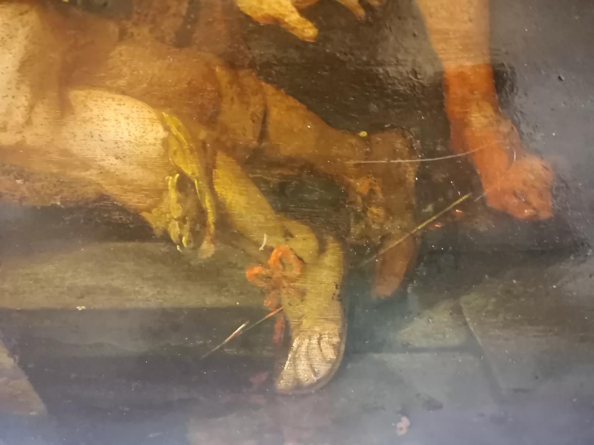 Grande Peinture Sur Cuivre XVII ème Siecle-photo-4