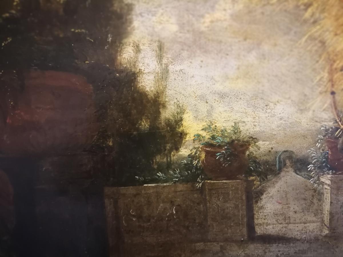 Grande Peinture Sur Cuivre XVII ème Siecle-photo-1