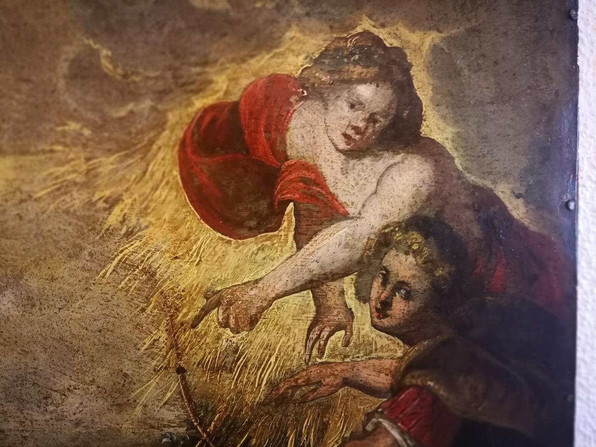 Grande Peinture Sur Cuivre XVII ème Siecle-photo-2