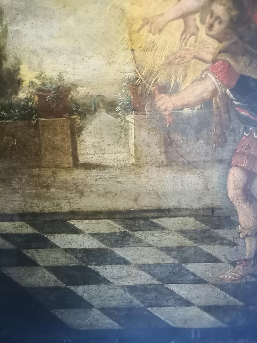 Grande Peinture Sur Cuivre XVII ème Siecle-photo-4