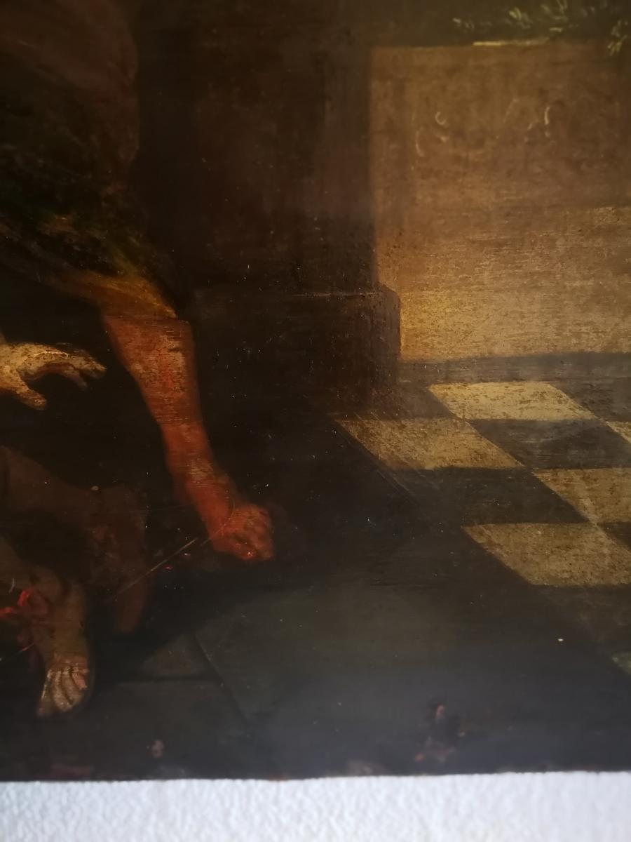 Grande Peinture Sur Cuivre XVII ème Siecle-photo-6