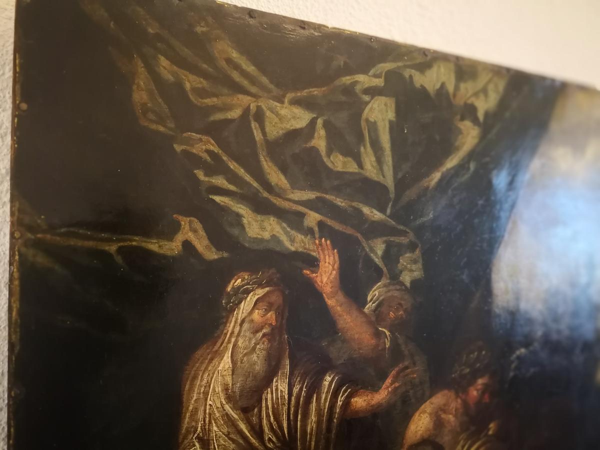 Grande Peinture Sur Cuivre XVII ème Siecle-photo-7