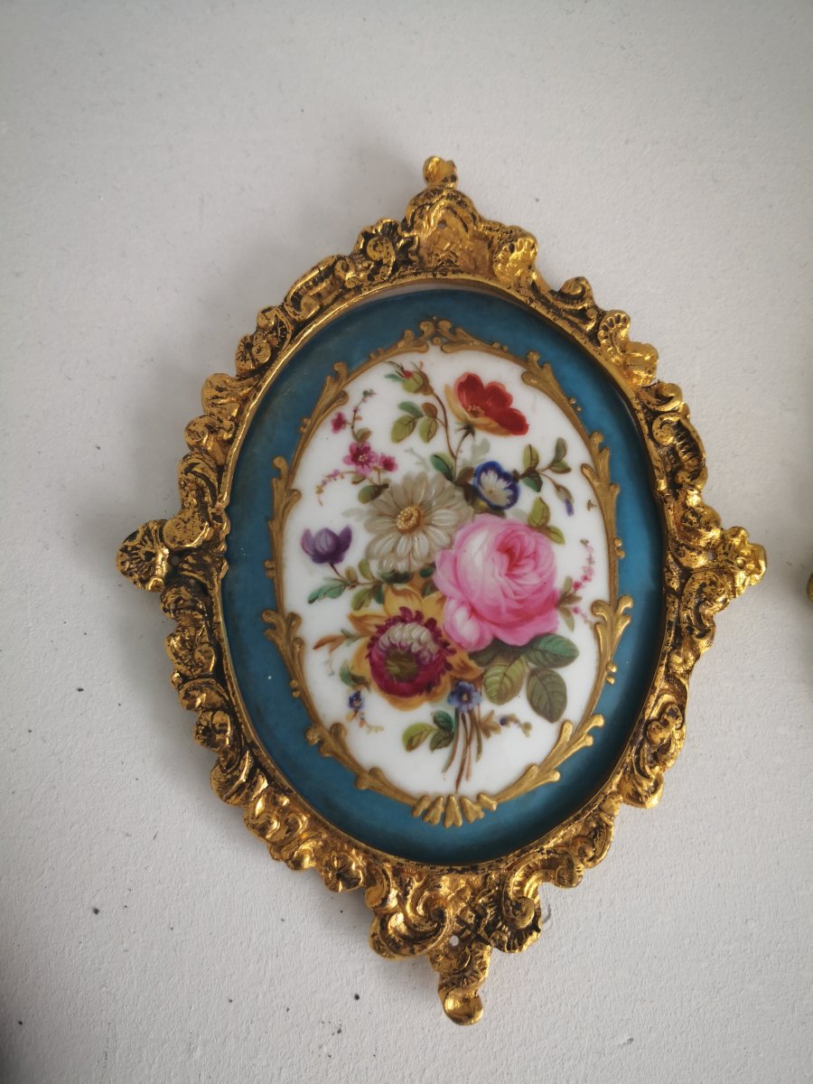 Paire Plaques Porcelaine Sevres -photo-2