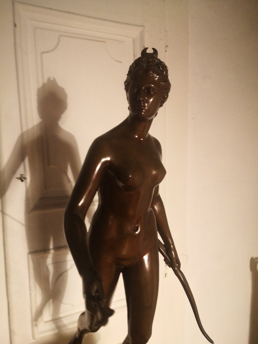Bronze Diane Chasseresse Houdon Et Barbedienne -photo-2