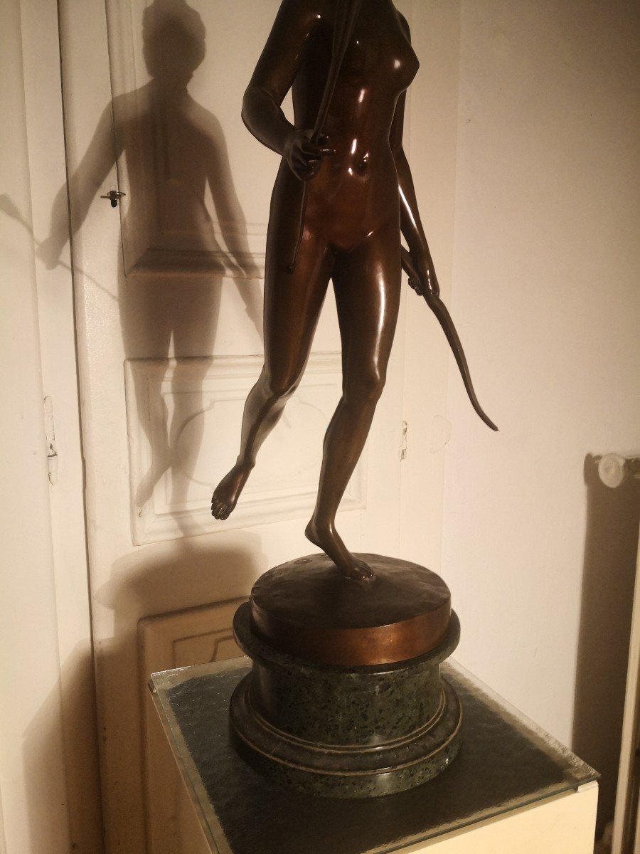 Bronze Diane Chasseresse Houdon Et Barbedienne -photo-3