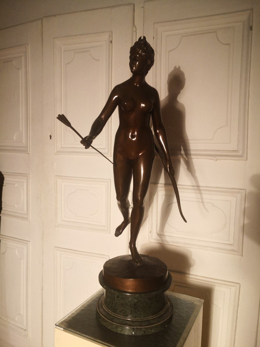 Bronze Diane Chasseresse Houdon Et Barbedienne -photo-4