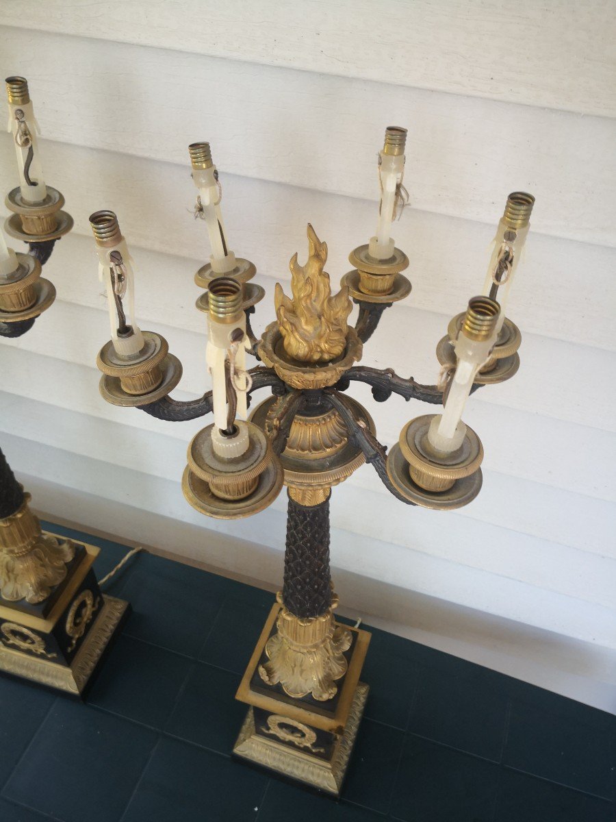 Imposante Paire De Candelabres Empire-photo-1