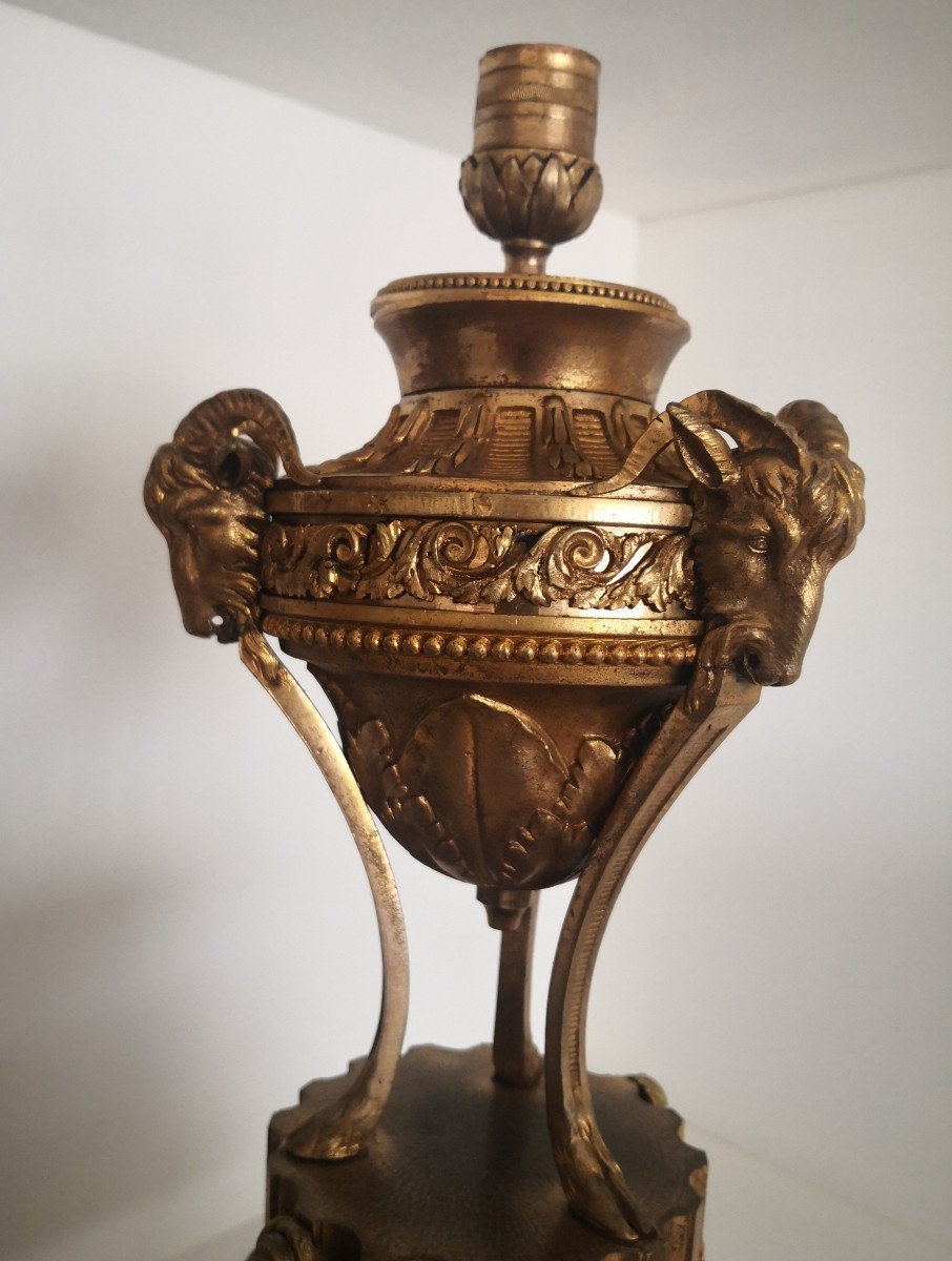 Grande Paire De Cassolettes Réversibles Bronze Doré -photo-1