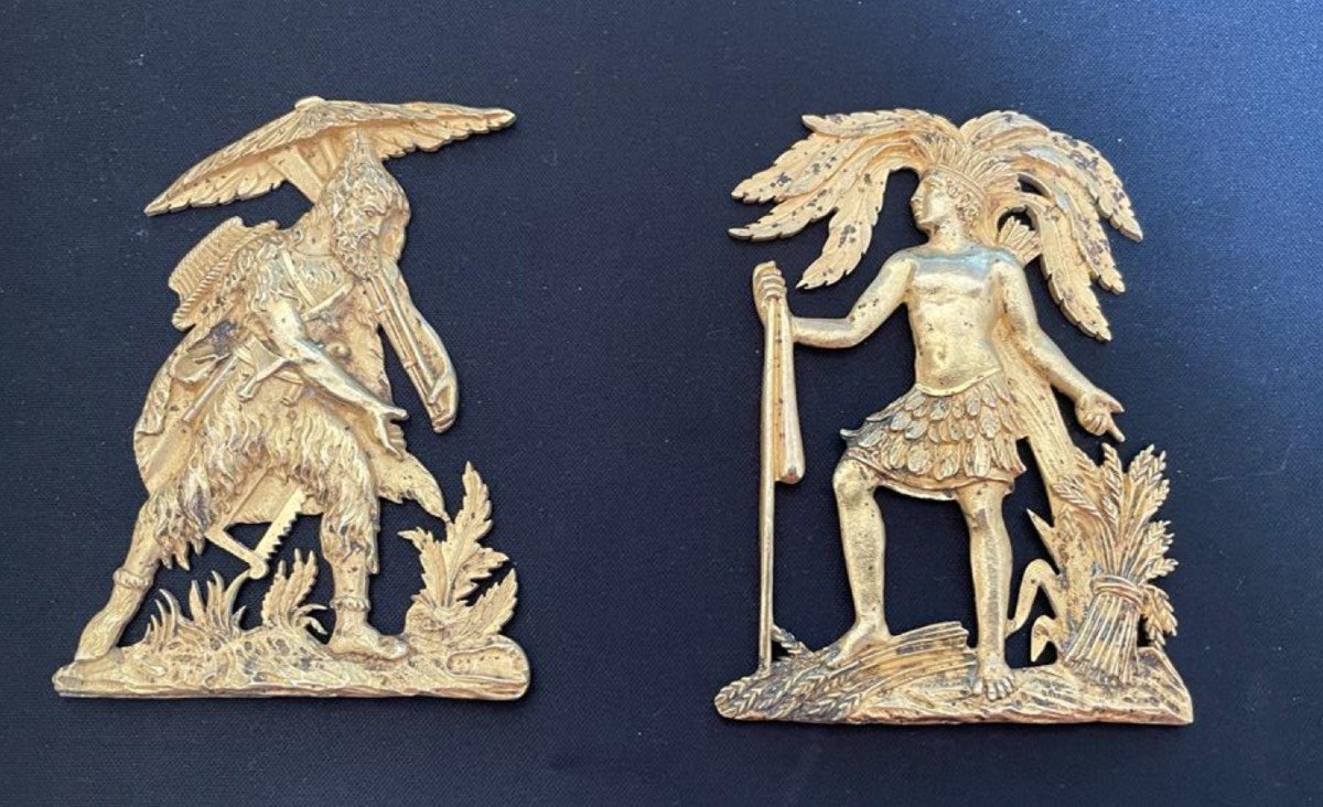 Exceptionnelle Paire D Attributs Empire Bronze Doré 
