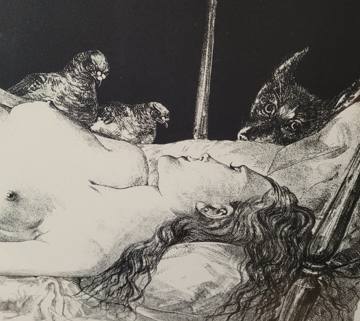 Léonard-tsuguharu Foujita (1886-1968) - The Dream - Lithograph - Large Format-photo-4