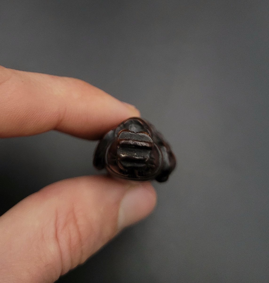 Netsuke - Serviteur De Temple Shinto - Bois - Japon - XIXème-photo-2