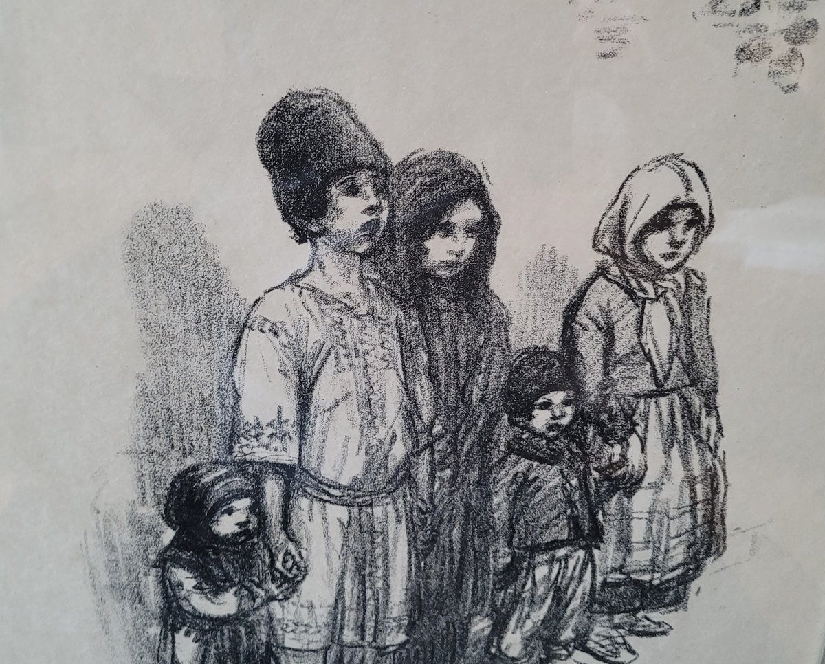 Théophile Alexandre Steinlen (1859-1923) -  Enfants Serbes - Lithographie Numérotée - Signée-photo-3