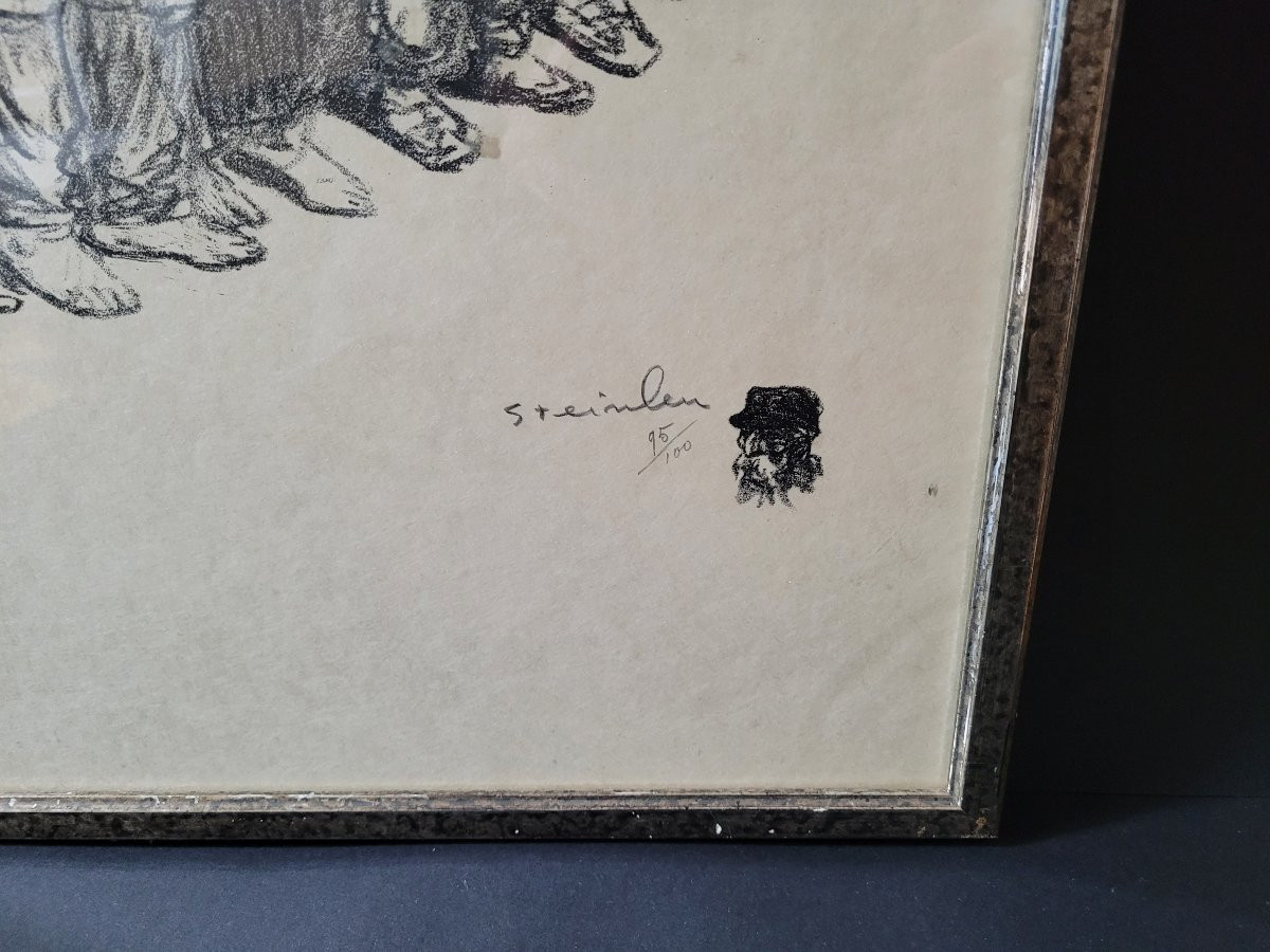 Théophile Alexandre Steinlen (1859-1923) -  Enfants Serbes - Lithographie Numérotée - Signée-photo-4
