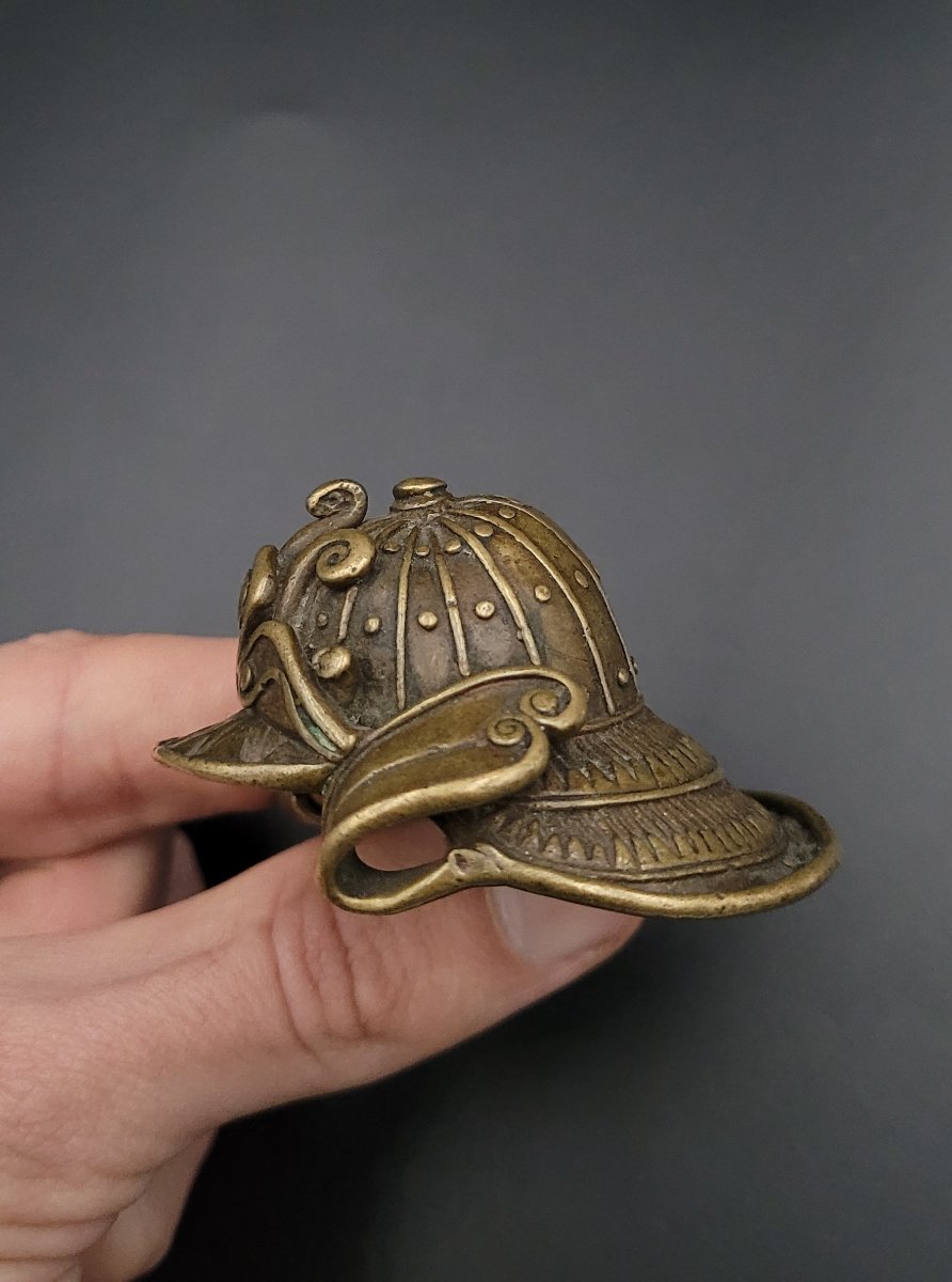 Netsuke - Kabuto - Copper - Japan - 19th Century-photo-4