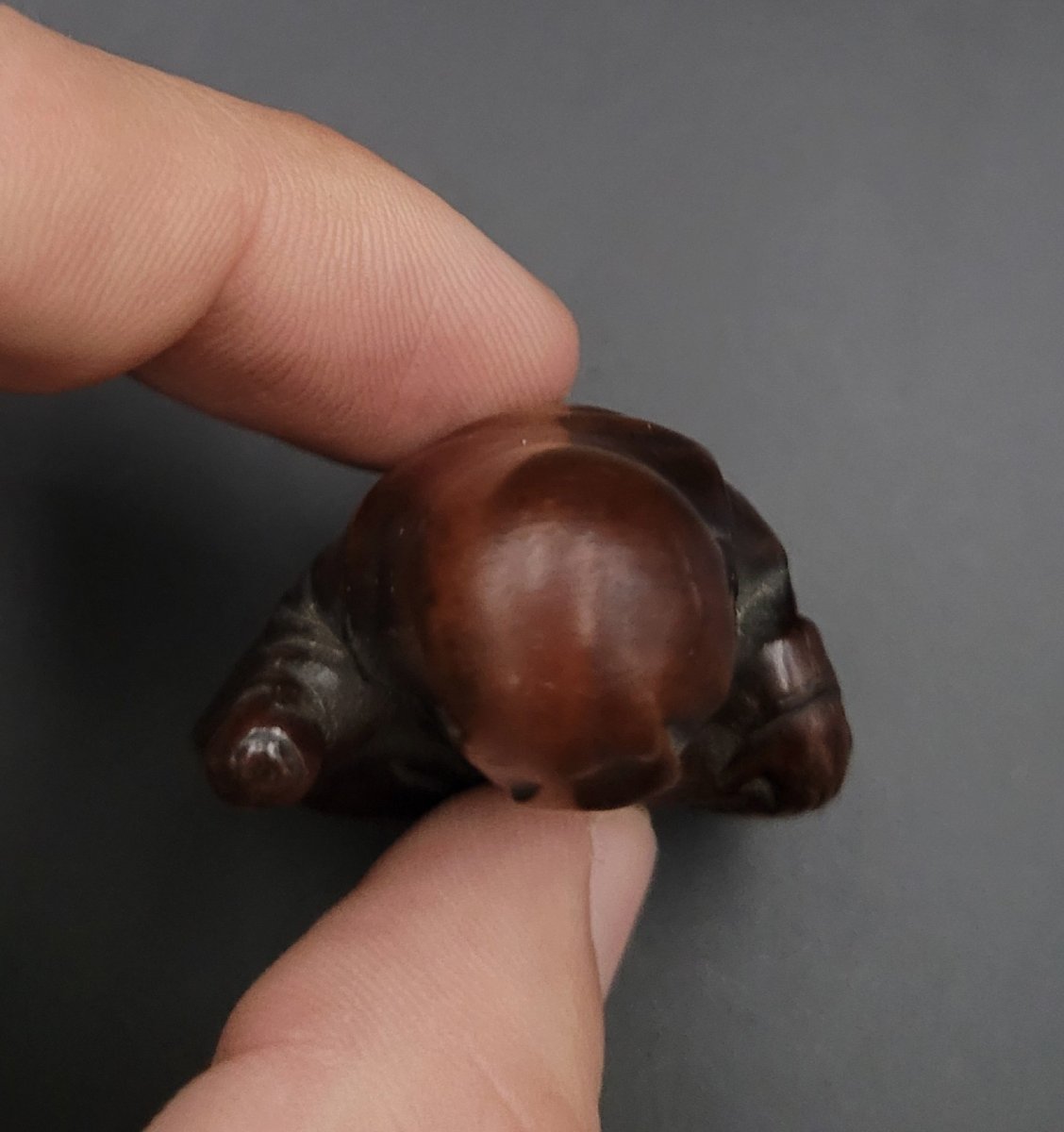 Netsuke - Fukurokuju à La Perle - Bois -Japon - XIXème-photo-2