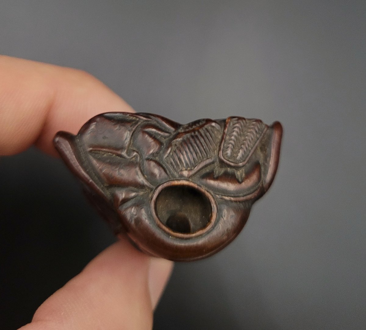 Netsuke - Fukurokuju à La Perle - Bois -Japon - XIXème-photo-3
