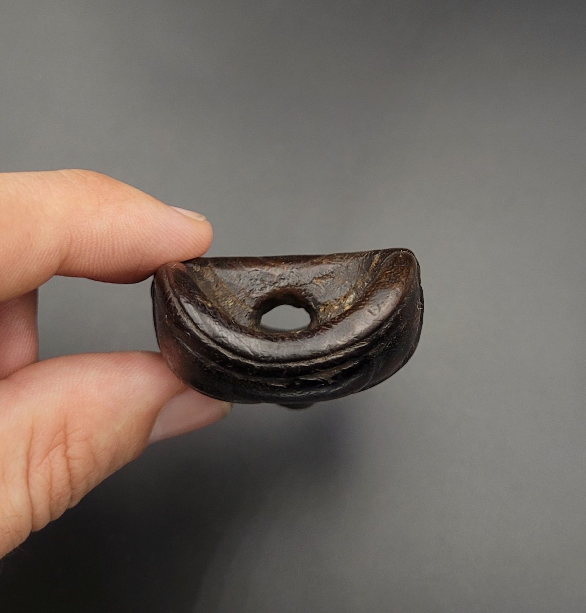 Netsuke - Masque d’Obeshimi - XIXème - Bois-photo-5
