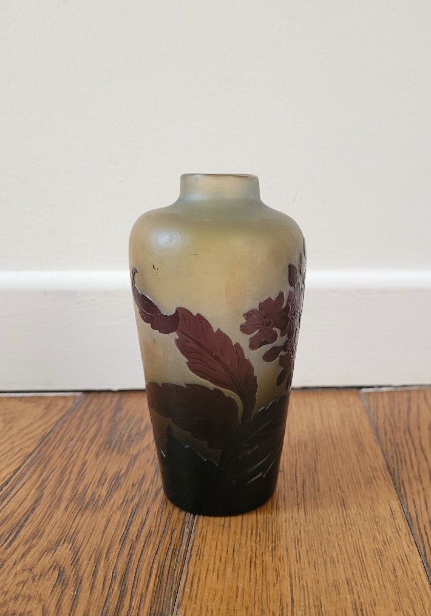 Gallé Baluster Vase - Hydrangea Flower Decoration - Signed-photo-1