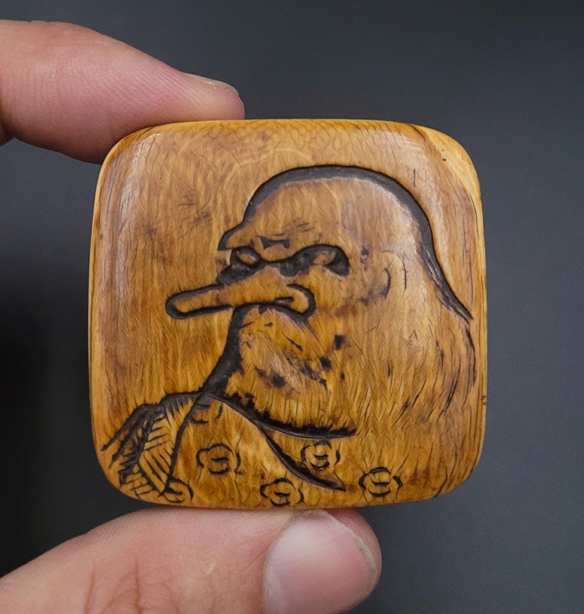 Netsuke - Shojobo, The King Of The Tengu - 19th Century - Manju - Ivory-photo-3