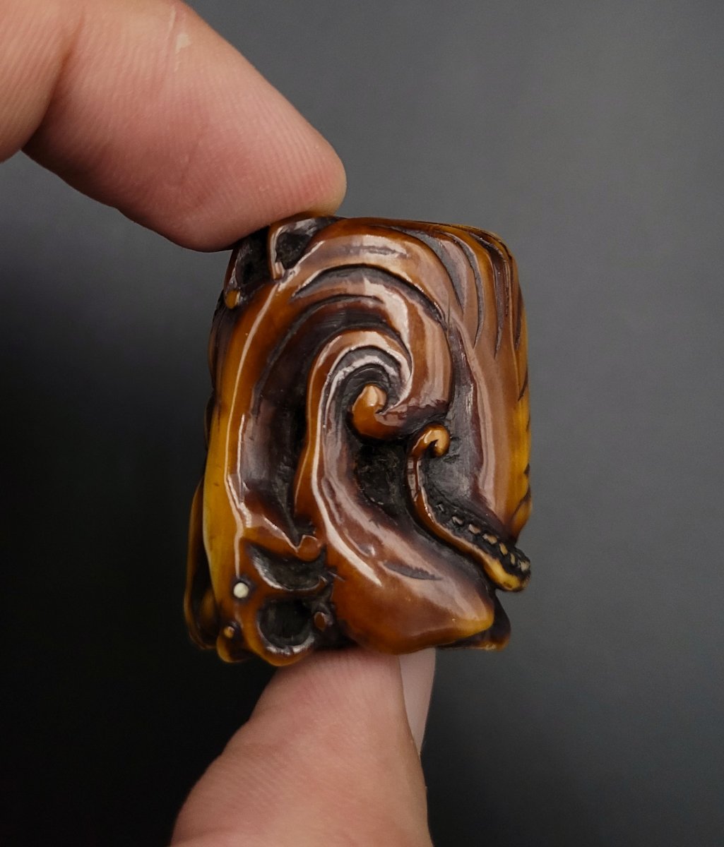 Netsuke - Sirène se débattant avec un poulpe - Ivoire - Japon - Meiji-photo-5