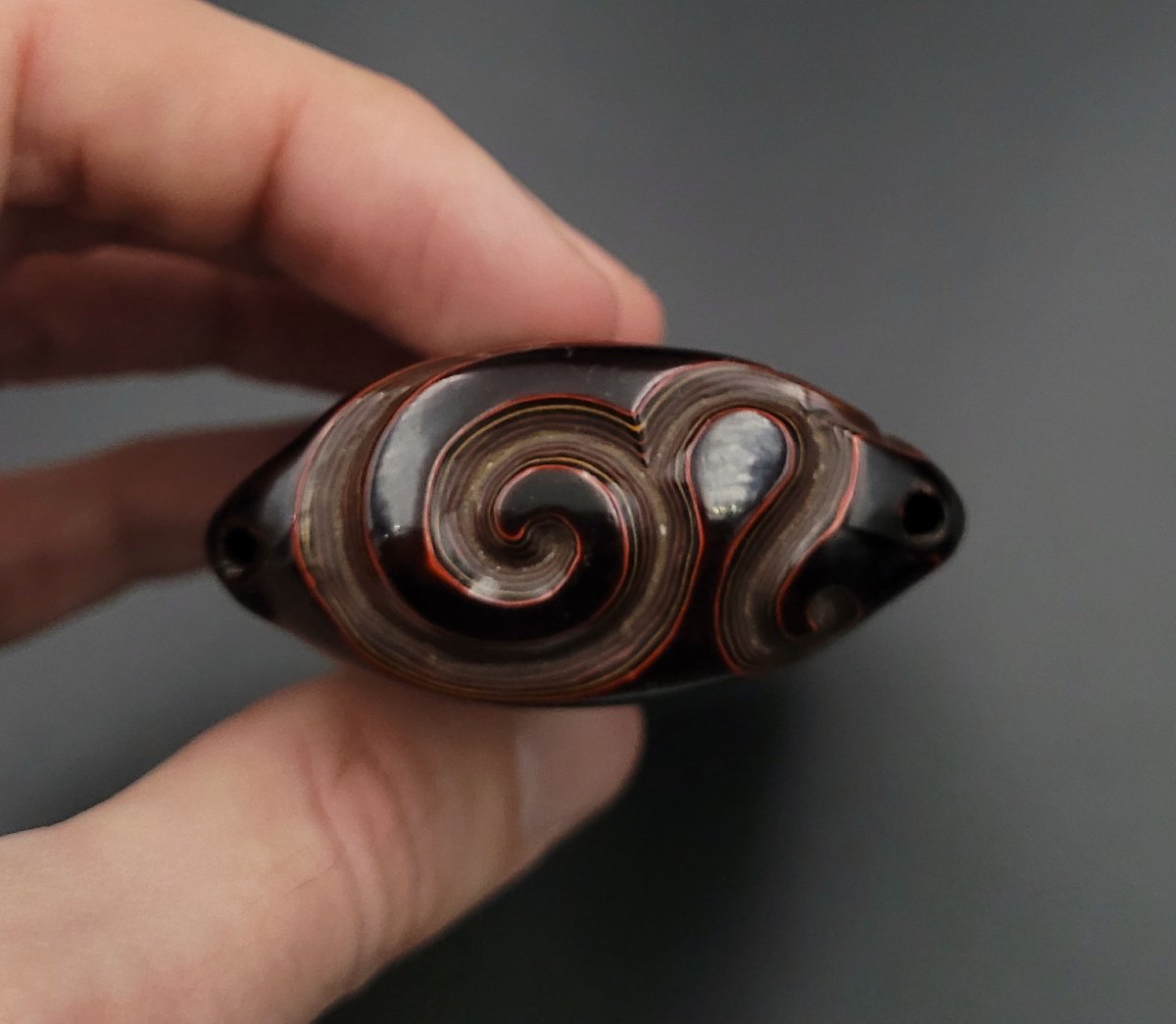 Inro et Manju netsuke - Motif de karakusa - Laque guri - Epoque Edo (1603-1868)-photo-4