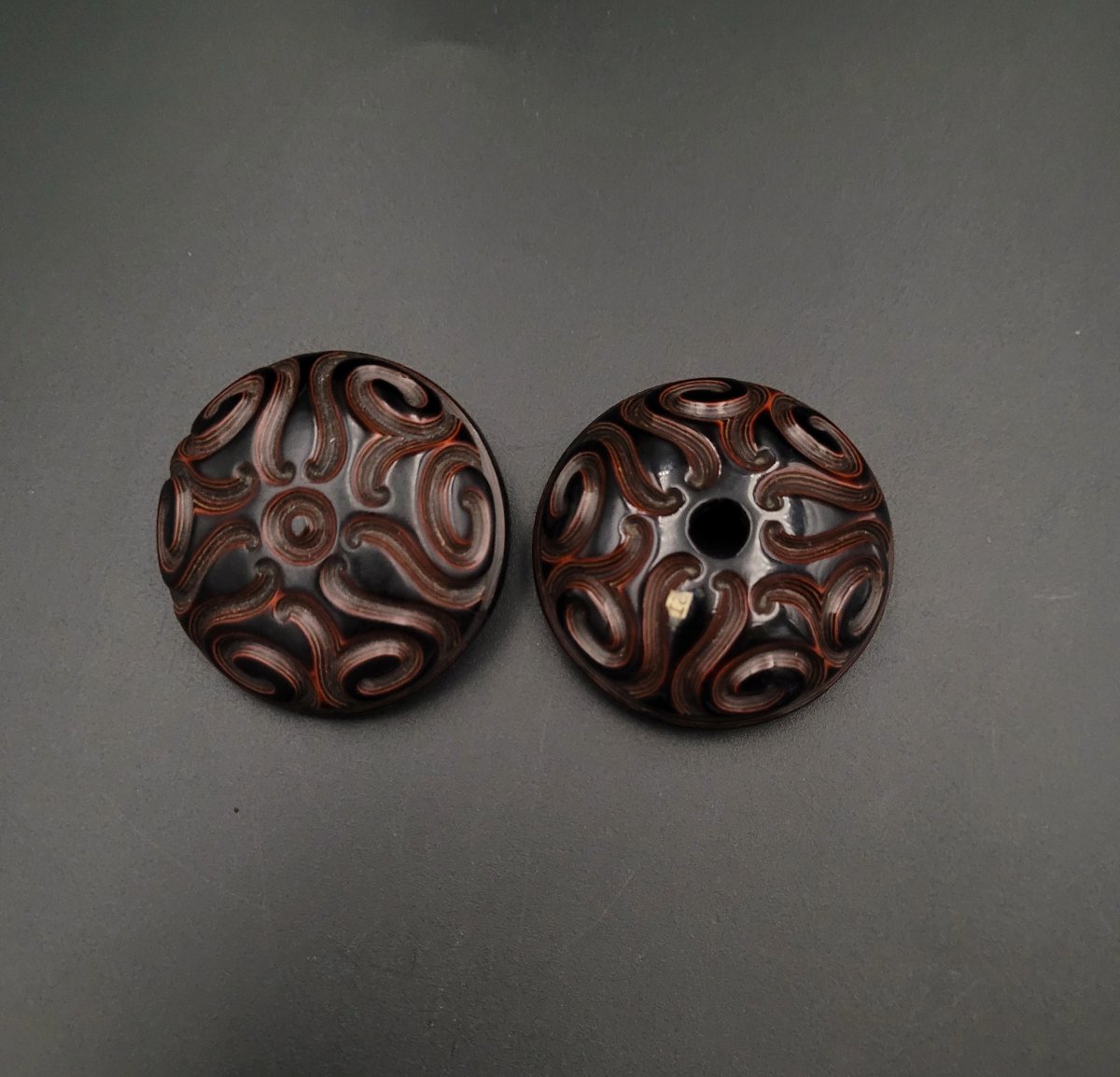 Inro et Manju netsuke - Motif de karakusa - Laque guri - Epoque Edo (1603-1868)-photo-8