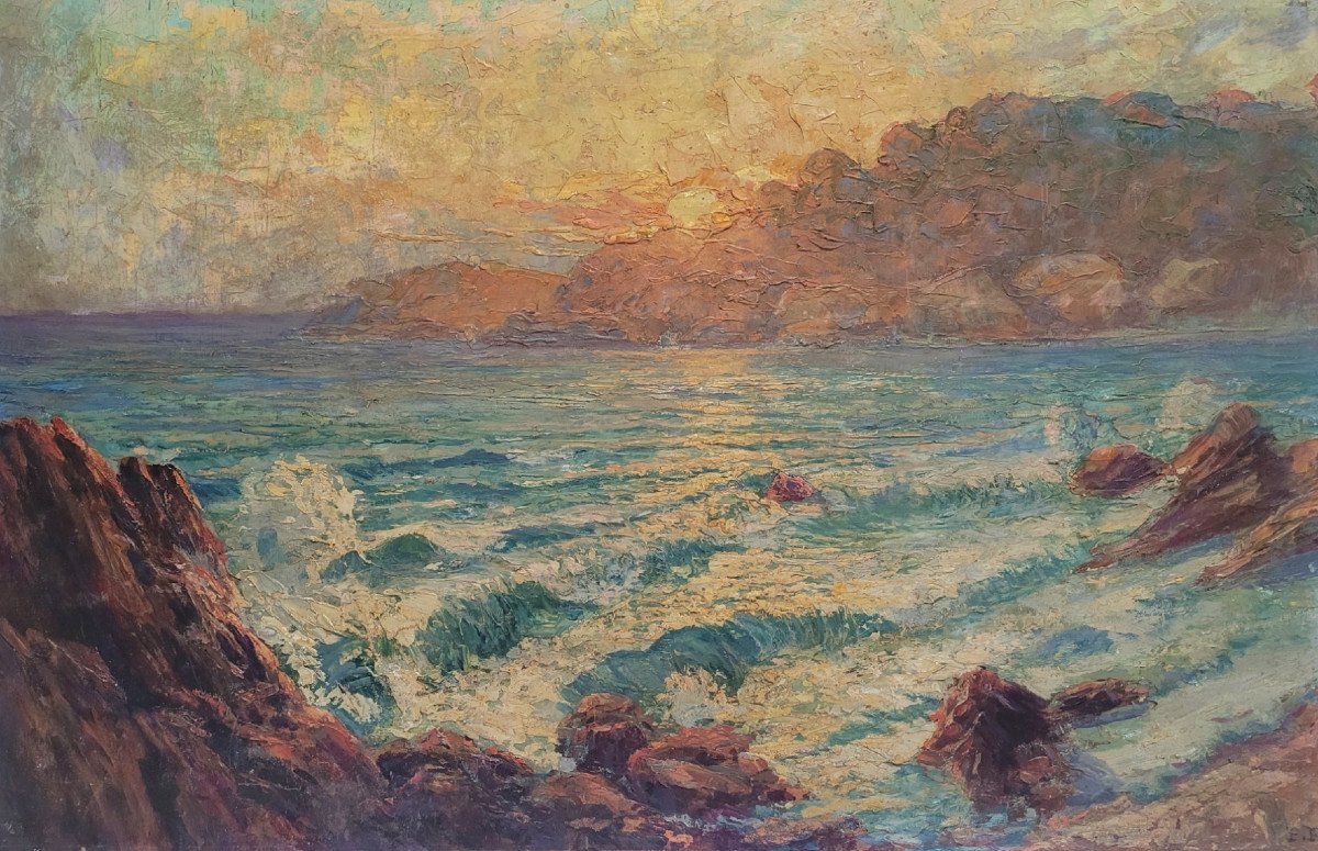 Pierre Forest (1881-1971) - Sunset On The French Riviera