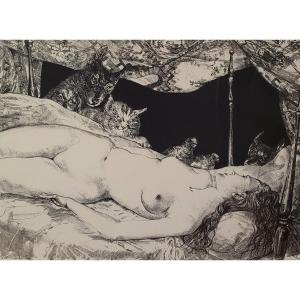 Léonard-Tsuguharu Foujita (1886-1968) - Le Rêve - Lithographie - Grand Format