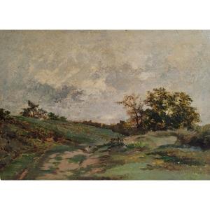 Barbizon School - Rural Landscape - Oil On Panel