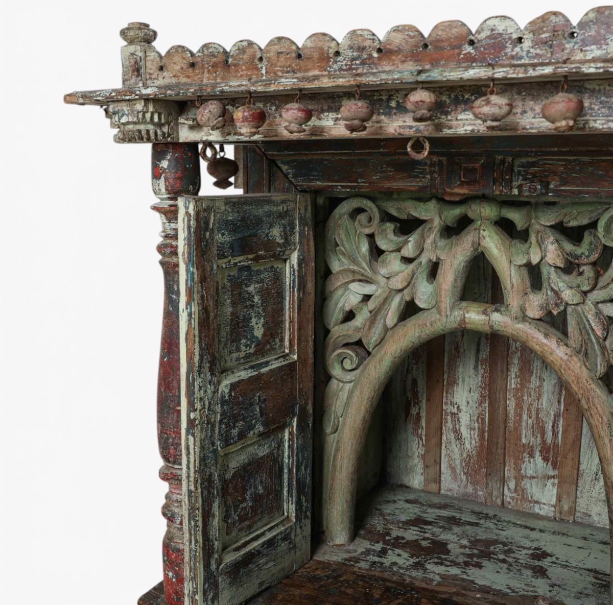 Large Polychrome Wooden Haveli Mandir, Probably Kutch, Gujarat (western India) 19th Century