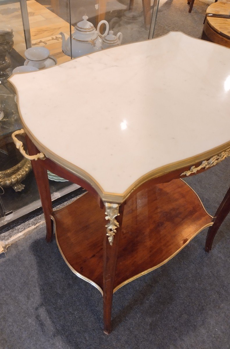 Tea Table - Mahogany - Marble - V. 1900-photo-3