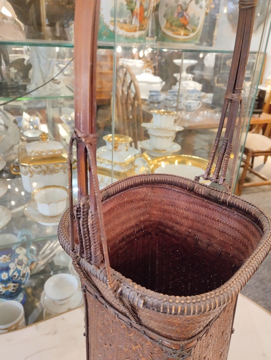 Basket - Ikebana - Hanakago - Bamboo - C. 1900-photo-3