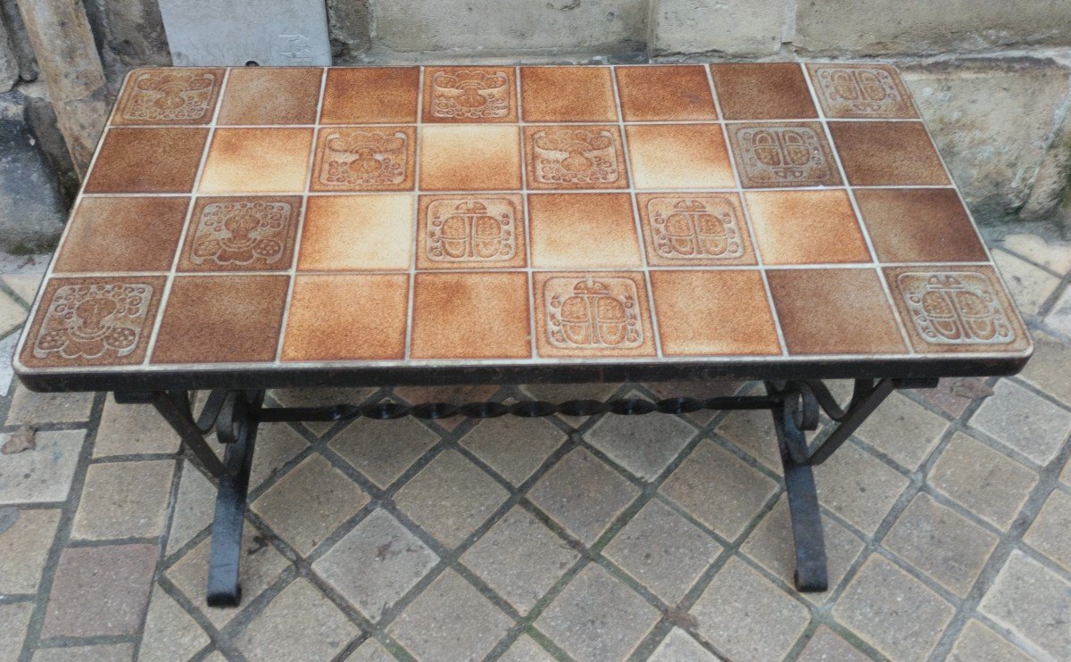 Table Basse Rectangulaire - Roger Capron  - Fer Forgé - Vallauris -v. 1960