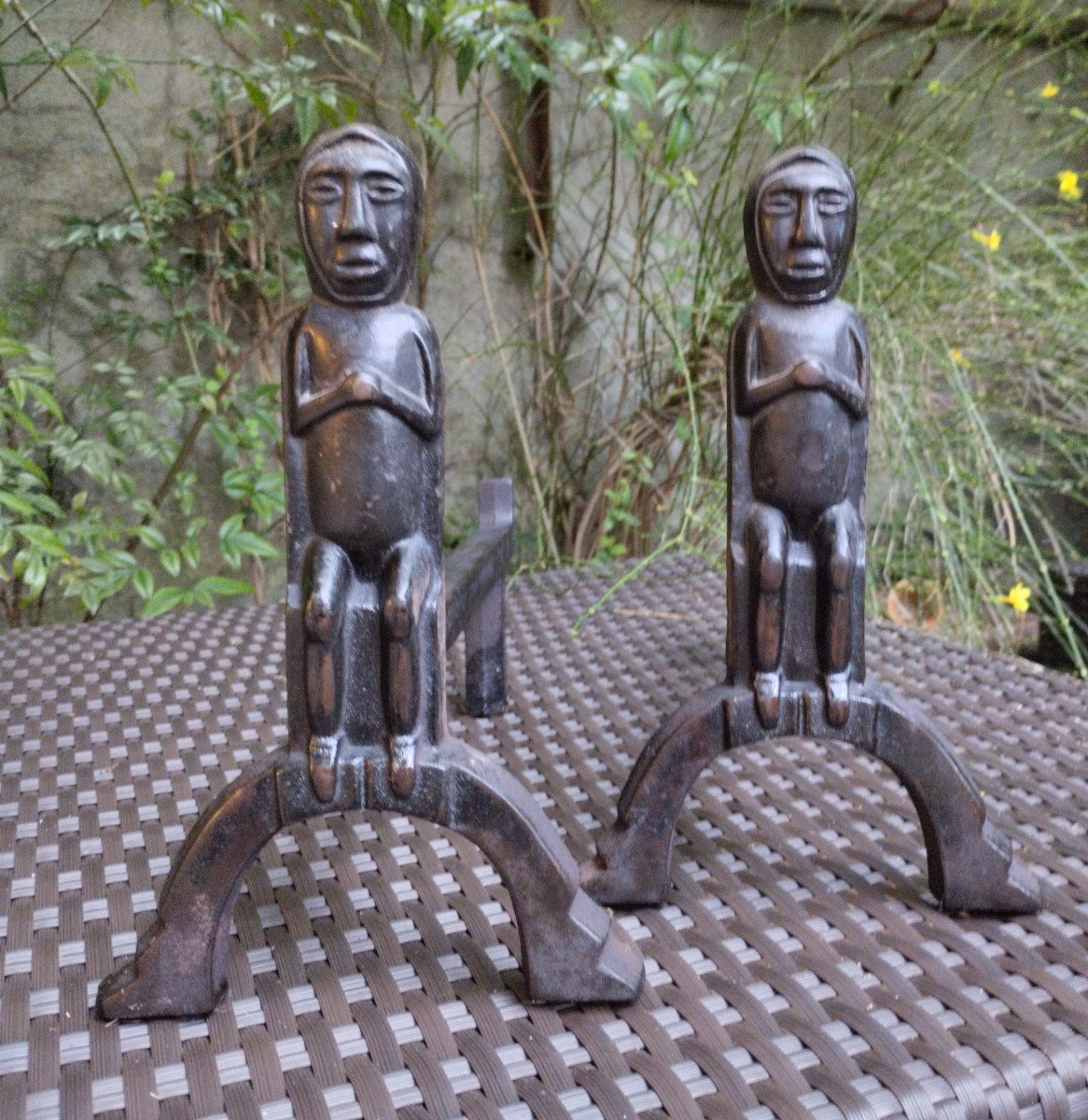 Pair Of Andirons - Bronze - Anton Prinner - C. 1930.