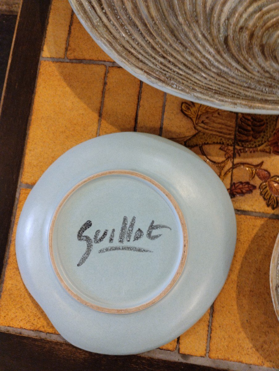 Suite Of Three Dishes - Dominique Guillot - Vallauris - C. 1970.-photo-2