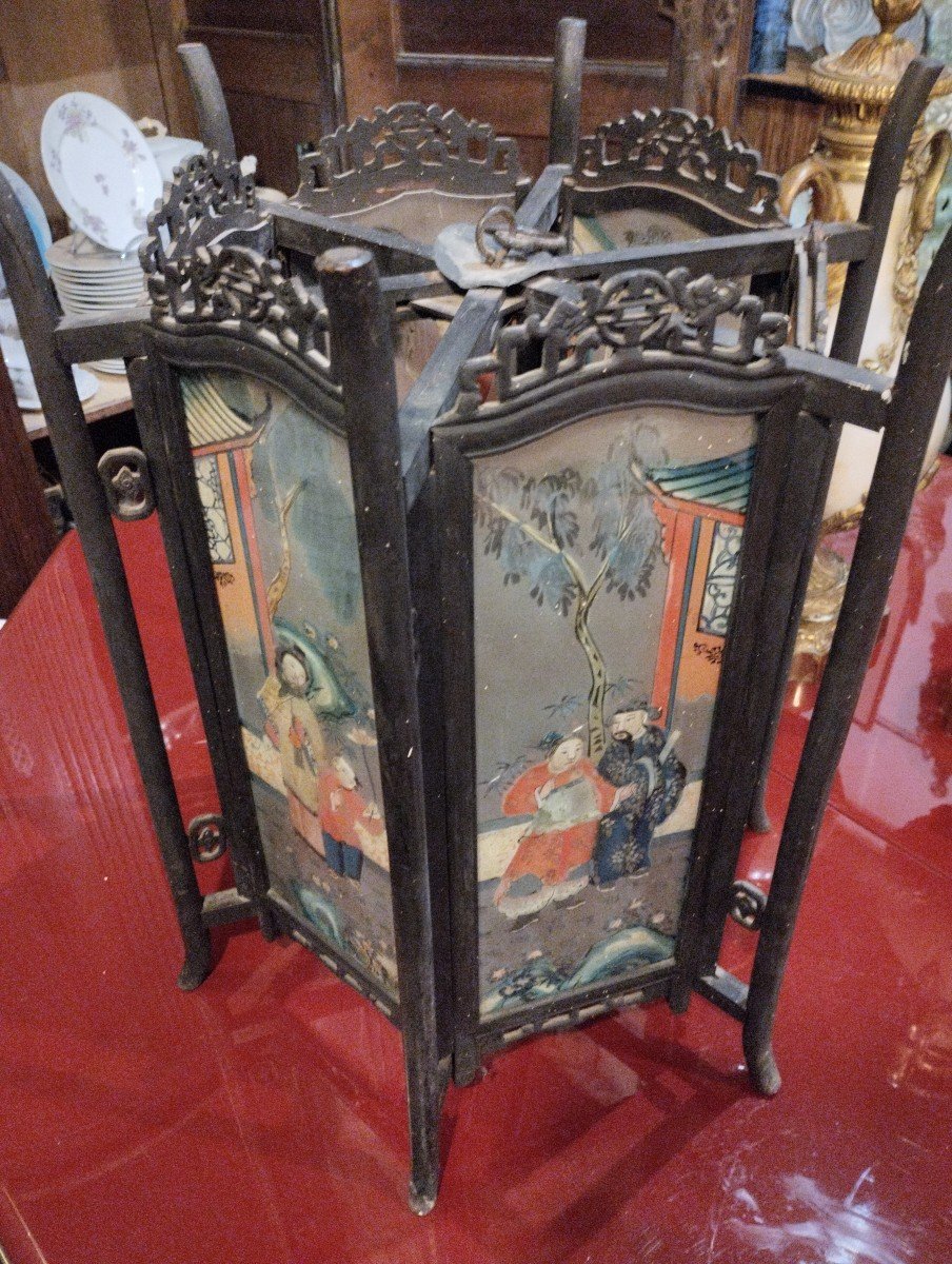 Lantern - China -  Eglomised Glass - C. 1880.-photo-2