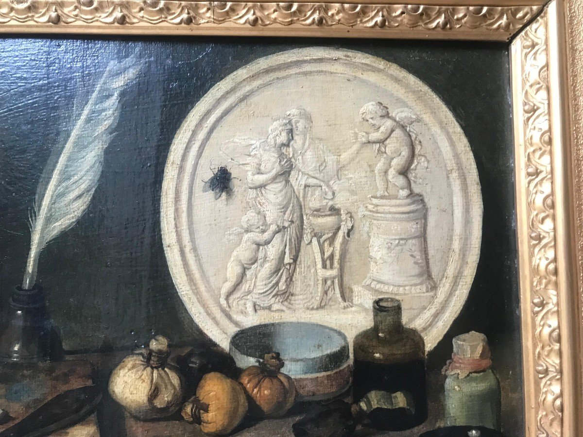 Oil On Canvas - Still Life - Jean Bonvoisin - French School - C. 1800.-photo-4
