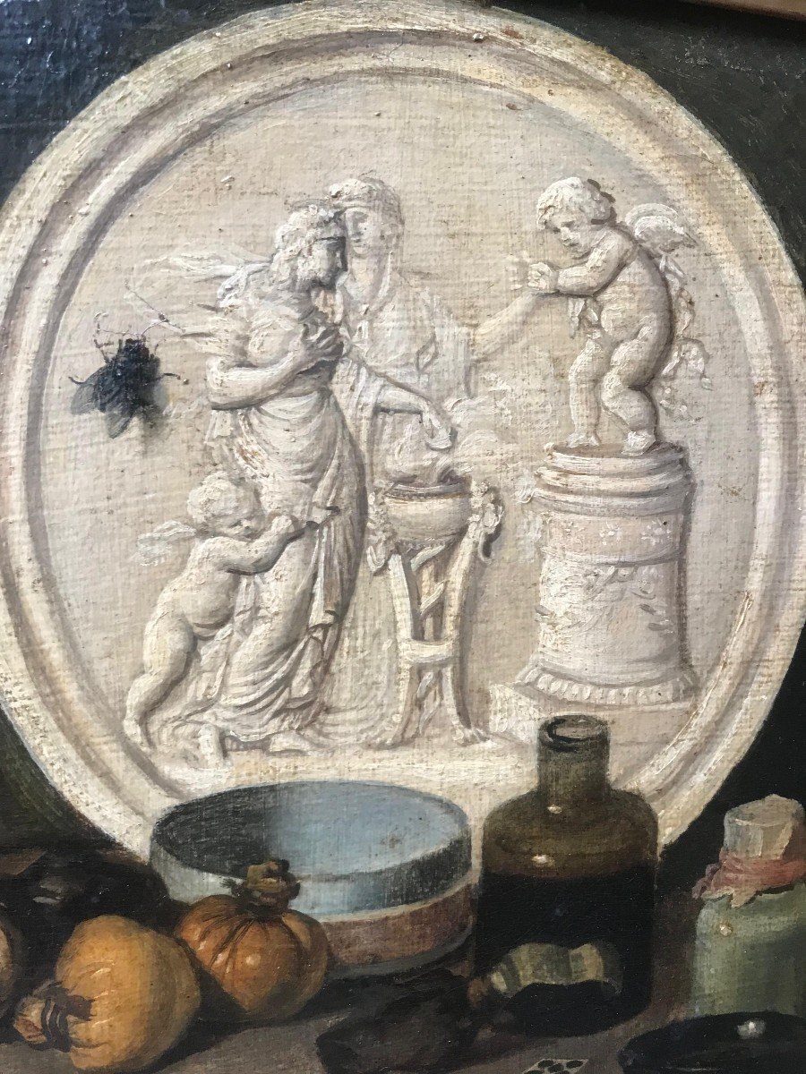Oil On Canvas - Still Life - Jean Bonvoisin - French School - C. 1800.-photo-2