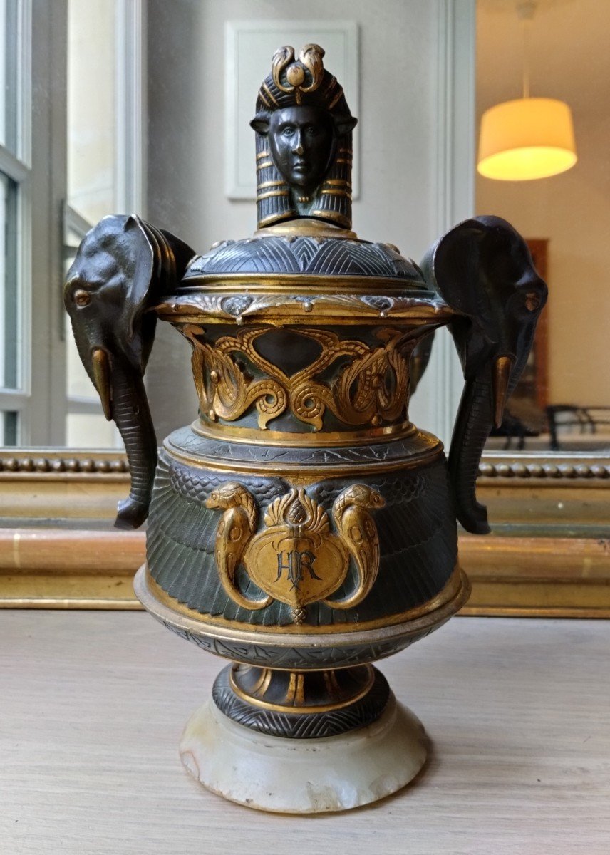 Pot- Covered - Bronze - Egypt - Giuseppe Parvis - V. 1880.