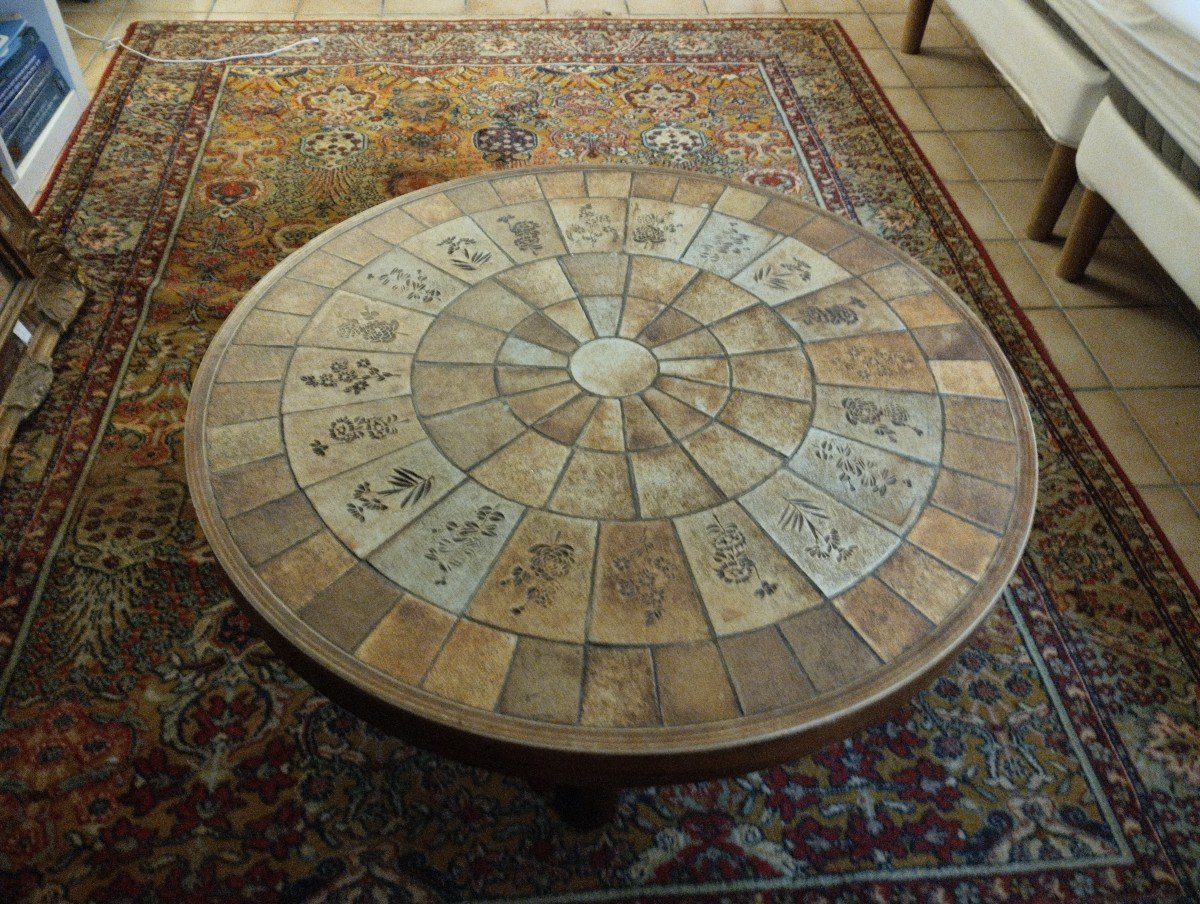 Table Basse - Herbier - Céramique - Raymonde Leduc - V. 1960.-photo-4
