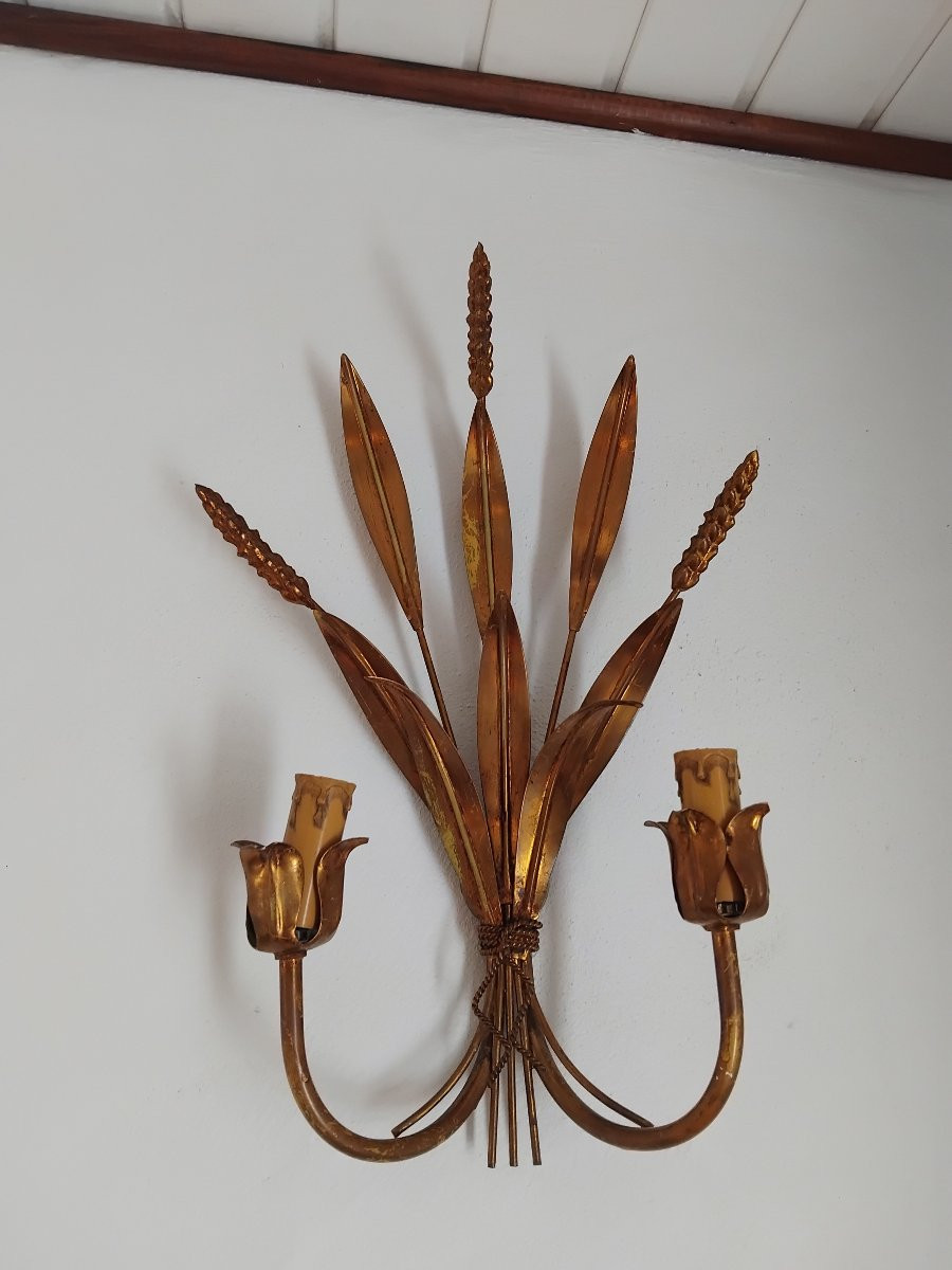 Lustre et appliques  - Laiton  - Hans Kogl - v. 1970.-photo-2