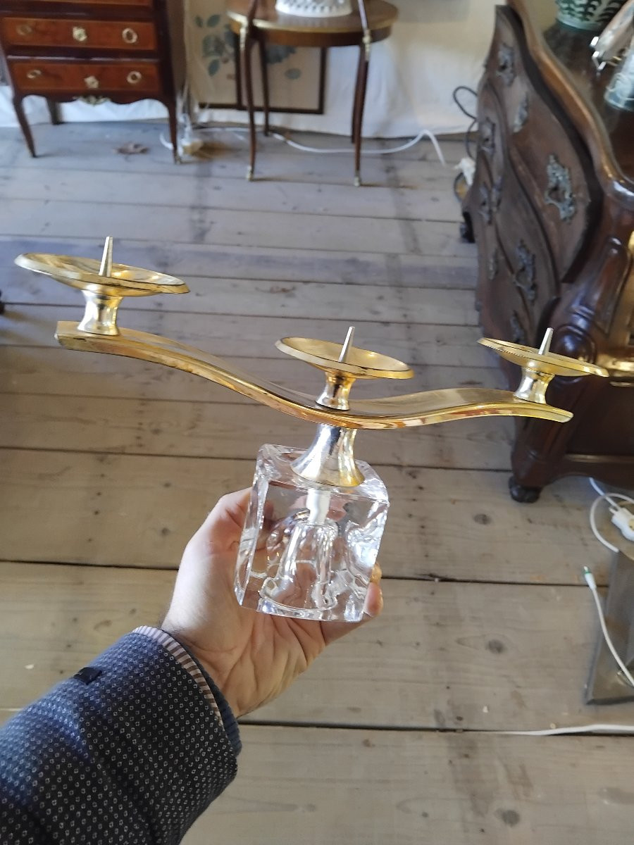 Paire de  bougeoirs - Peill et Putzler - v. 1970.-photo-1