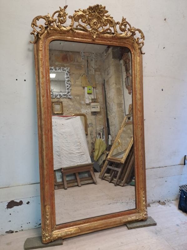 Mirror - Gilded Wood - Louis Philippe - C. 1880-photo-2